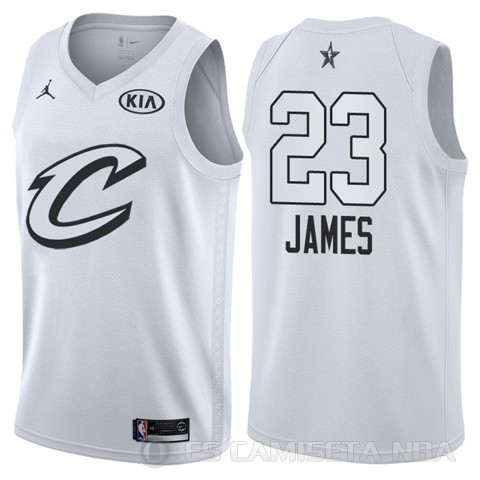 Camiseta Lebron James #23 All Star 2018 Cavaliers Blanco - Haga un click en la imagen para cerrar